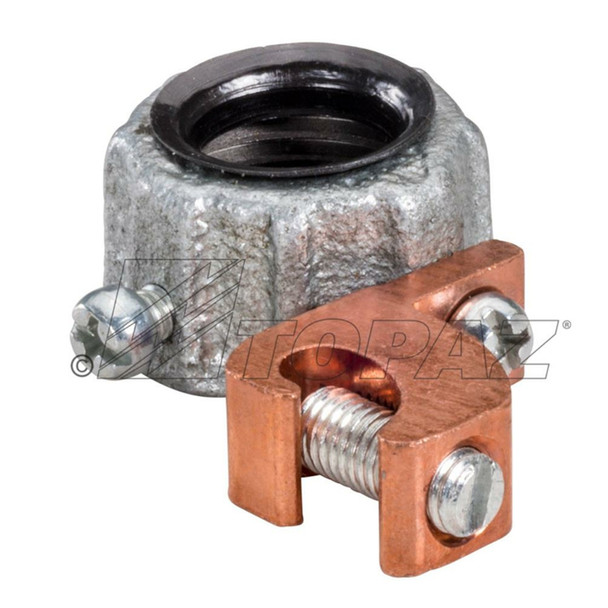 Garvin Industries 332CMHDG, 3/4" Rigid Conduit, Malleable Iron Grounding Bushing, Hot Dip Galvanized, Copper Lay-In Lug, 4-14 AWG
