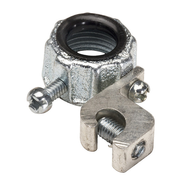 Garvin Industries 336M, 2" Malleable Iron Grounding Bushing with Aluminum Lay-In Lug, 4-14 AWG, Zinc Plated