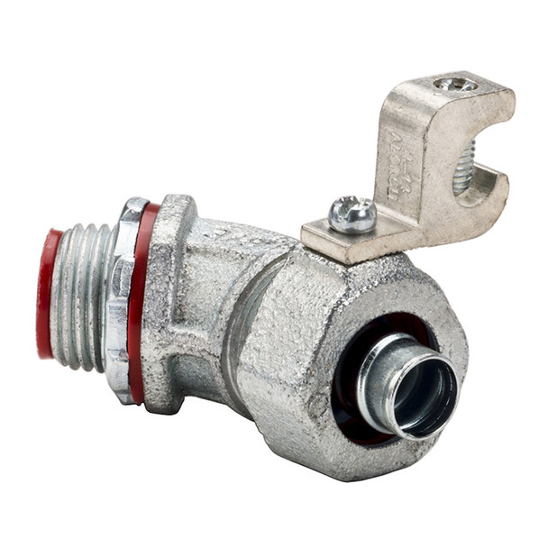 Garvin Industries 240SGR, 4" Liquidtight Connector with 6-250 Lay-In Grounding Lug, Malleable Iron, Zinc Plated