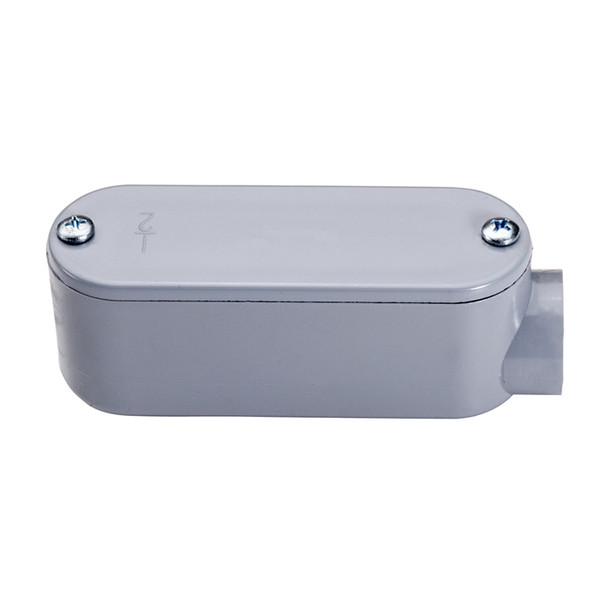Garvin Industries 1197TZ, 2-1/2" PVC Type E Conduit Body, Rectangular, One Hub, Removable Cover
