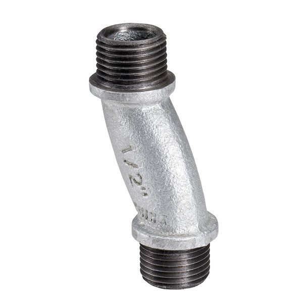 Garvin Industries 2-1/2" RGD Offset Nipple, Malleable Iron, Hot Dip Galvanized, NPSM Thread, 3/4" Offset