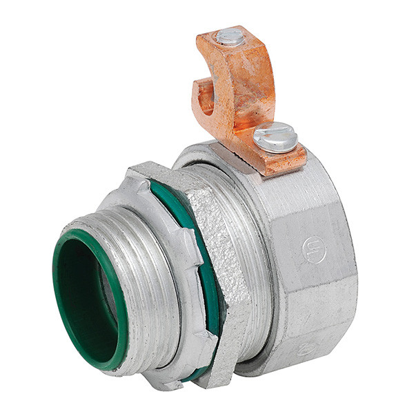 Garvin Industries 6" Liquid Tight Box Connector, Straight, Insulated, with Aluminum Lug, Malleable Iron