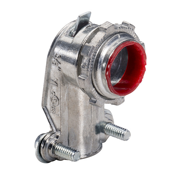 Garvin Industries 101I, 1/2" Squeeze Type Flexible Conduit Connector, 90 Degree, Insulated Throat, Zinc Die Cast