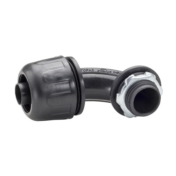 Garvin Industries 2" LT 90 Degree Connector, Black, For Flexible Non-Metallic Liquidtight Tubing