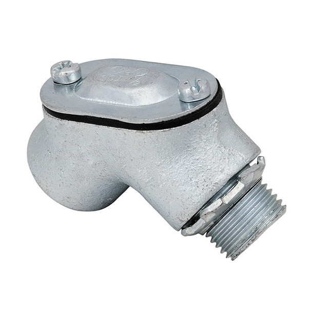 Garvin Industries ML-142-1, 1/2" Rigid to Box Pull Elbow, Malleable Iron, Zinc Plated Steel Cover, Neoprene Gasket