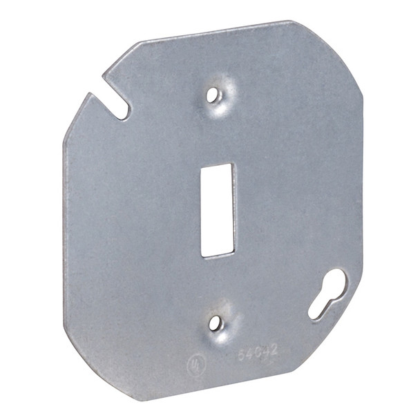 Garvin Industries 4" Octagon Flat Cover, 1.4 Toggle, Galvanized Steel