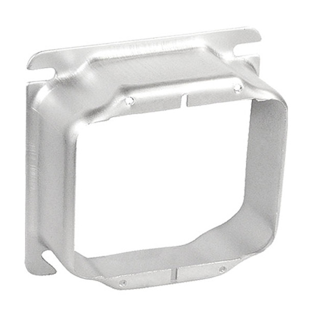 Garvin Industries 4" Square Two Gang Device Ring, 1-1/4" Raised, Stainless Steel