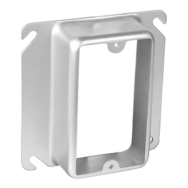 Garvin Industries 4" Square Device Ring, 1-Gang, 1-1/4" Raised, Stainless Steel