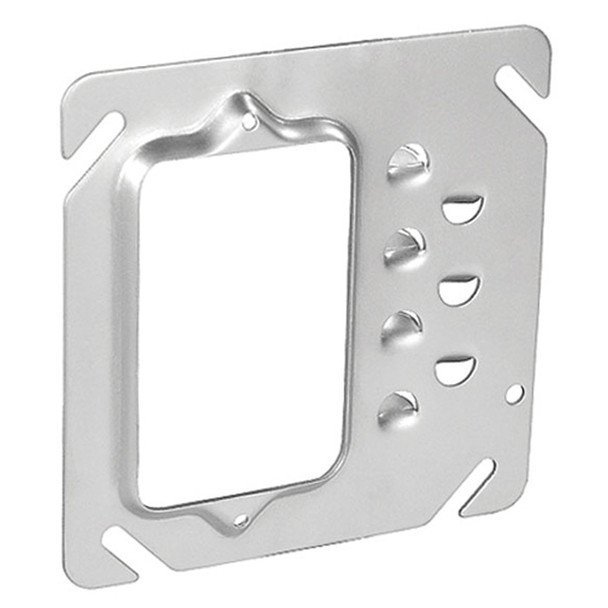 Garvin Industries 4" Square Single Gang Offset Device Ring, Flat