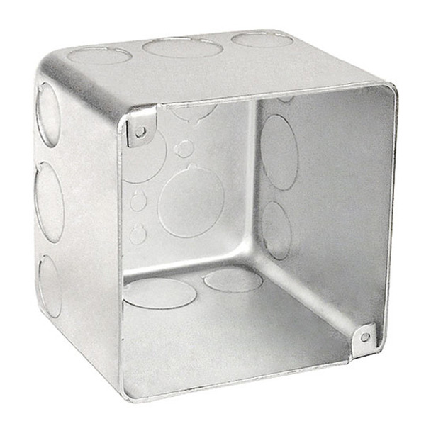 Garvin Industries 4" Square Plenum Box, 3-1/2" Deep, Drawn, With Conduit Knockouts