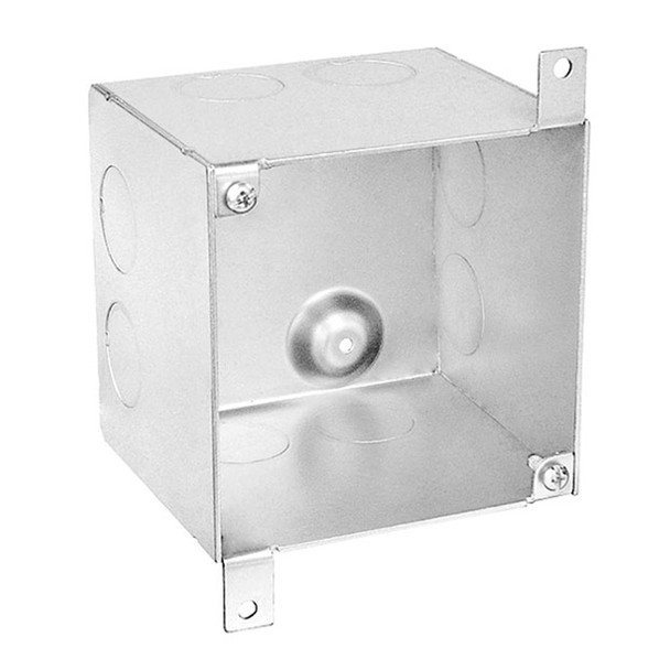 Garvin Industries 4" Square Concrete Slab Box, 3-1/2" Deep, Welded, With Conduit Knockouts