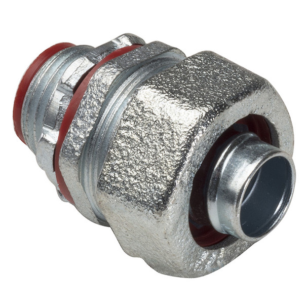 Garvin Industries Liquidtight Connector, 1/2" Male, Insulated Throat, Zinc Plated, Malleable Iron