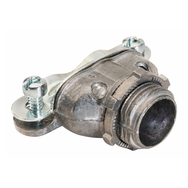 Garvin Industries 360, 3/8" Duplex Squeeze Connector, Zinc Die Cast, 2 Screw Clamp, UL Listed Locknut, Male Hub NPT