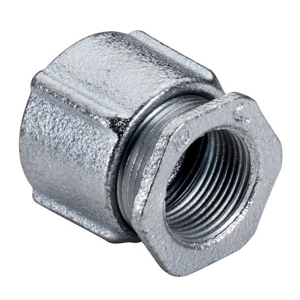 Garvin Industries 852, 3/4" 3-Piece Coupling, Threaded Rigid or IMC Conduit, Malleable Iron, Zinc Plated