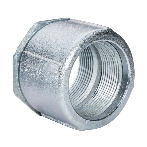 Garvin Industries 858, 3" 3-Piece Coupling, Threaded, Rigid or IMC Conduit, Malleable Iron, Zinc Plated