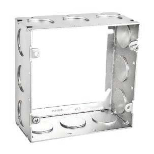 Garvin Industries 4-11/16" Square Extension Ring, 2-1/8" Deep, Welded, with Conduit KO's
