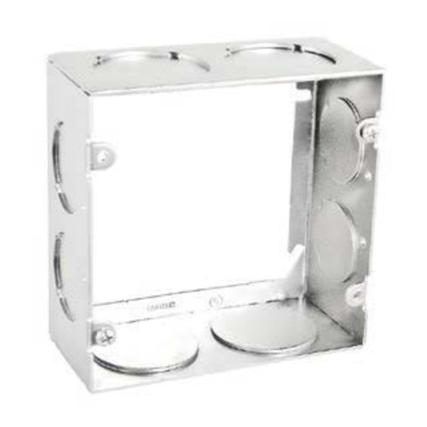 Garvin Industries 73171-1-1/4W, 4-11/16" Square Extension Ring, 2-1/8" Deep, Welded, With Conduit KO's