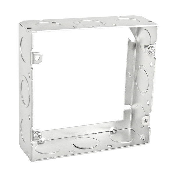 Garvin Industries 4-11/16" Square Extension Ring, 1-1/2" Deep, Welded, With Conduit Knockouts