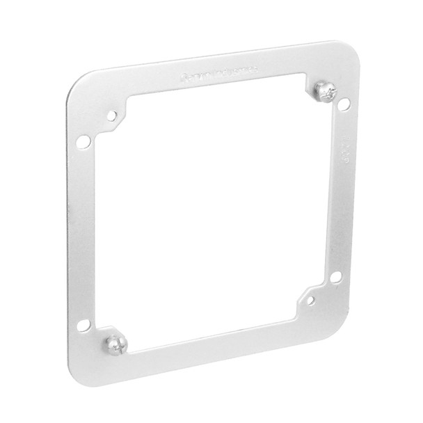 Garvin Industries 4-11/16" Square to 4" Square Adapter Ring, Flat, Stainless Steel, 8-32 Mounting Tabs, Angled Slots