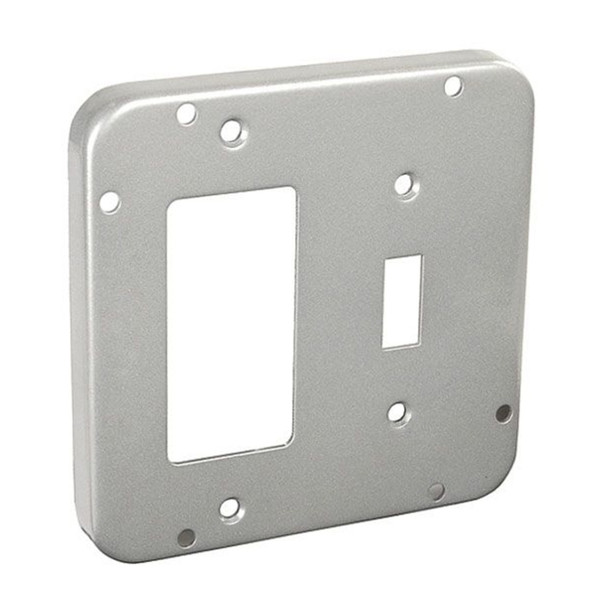 Garvin Industries 4-11/16" Square Industrial Surface Cover, 1/2" Raised, GFCI / Toggle
