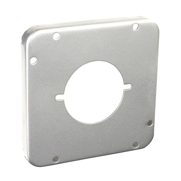 Garvin Industries 4-11/16" Square Exposed Work Cover, 30-50A, 2.141" Dia, Device Mounting Hardware Included, Galvanized Steel