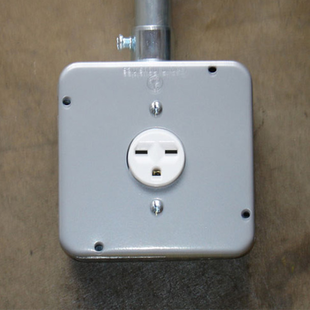 Garvin Industries 4-11/16" Square Industrial Surface Cover, 1/2" Raised, 1.406" Dia., Device Mounting Hardware Included, ETL Listed