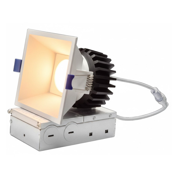 Square Hotel Spec Canless Thin-Trim Recessed Light, 3 inch, 12W|15W|18W, 82lm/W, 2700K|3000K|3500K|4000K|5000K, Black|White