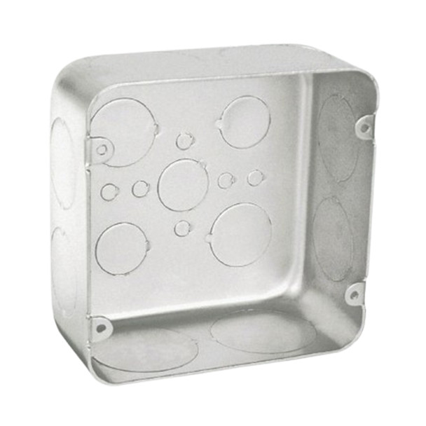 Garvin Industries 4-11/16" Square Plenum Box, 2-1/8" Deep, Drawn, With Conduit Knockout