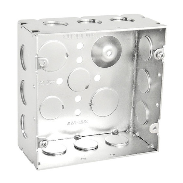 Garvin Industries 4-11/16" Welded Junction Box, 2-1/8" Deep, 1/2" Knockouts