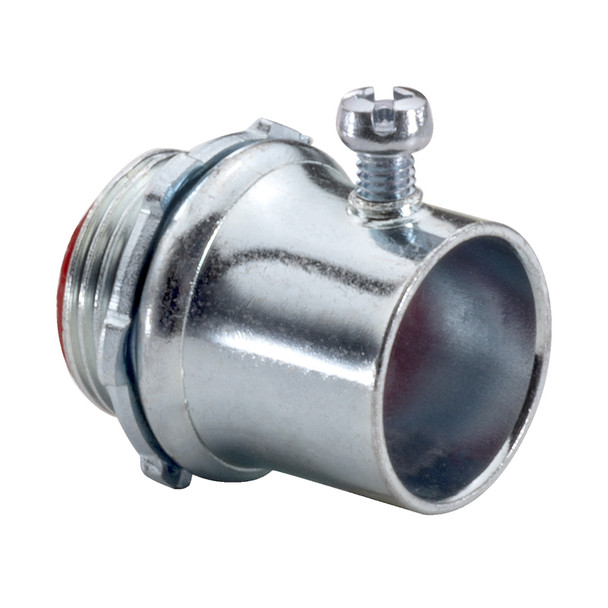 Garvin Industries 638SI, 3" Set Screw EMT Connector, Steel, Insulated Throat, Zinc Plated