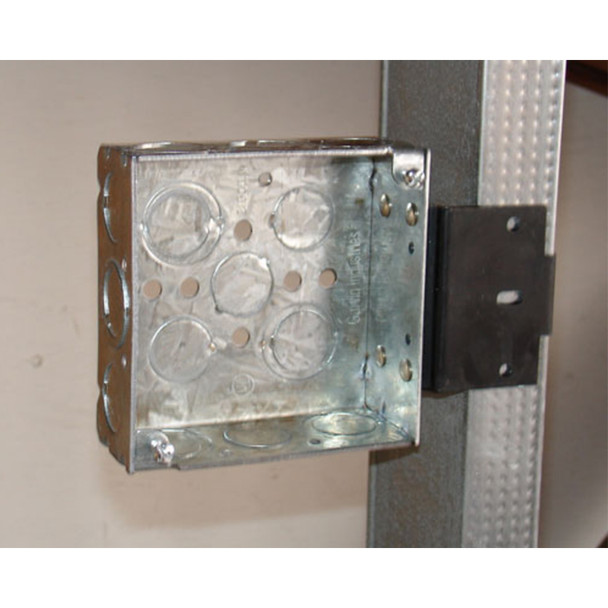 Garvin Industries 4" Square Bracketed Box, 1-1/2" Deep, Welded, Metal Stud Bracket, Conduit KO's