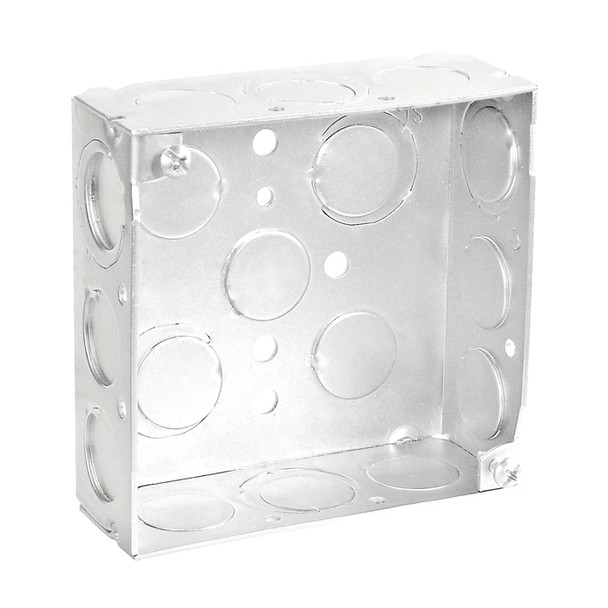 Garvin Industries 4" Square Box, 1-1/2" Deep, Welded, with Conduit Knockout
