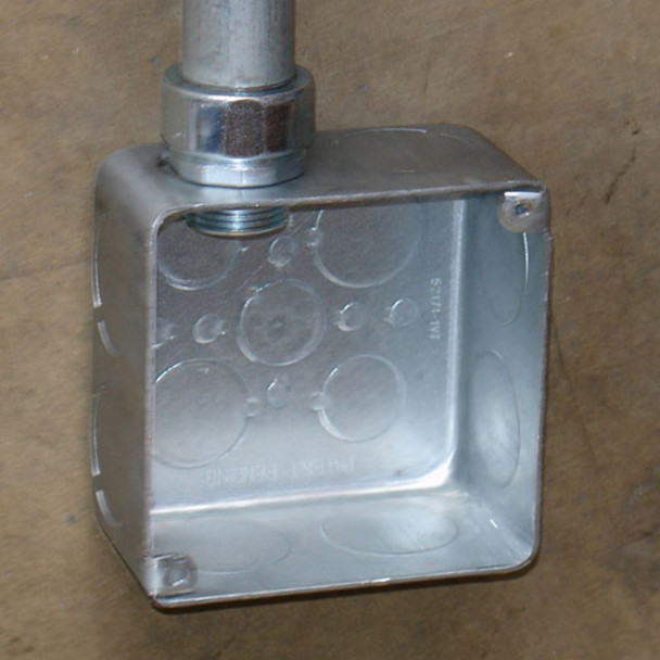 Garvin Industries 4" Square Plenum Box, 2-1/8" Deep, Drawn, With Conduit Knockout
