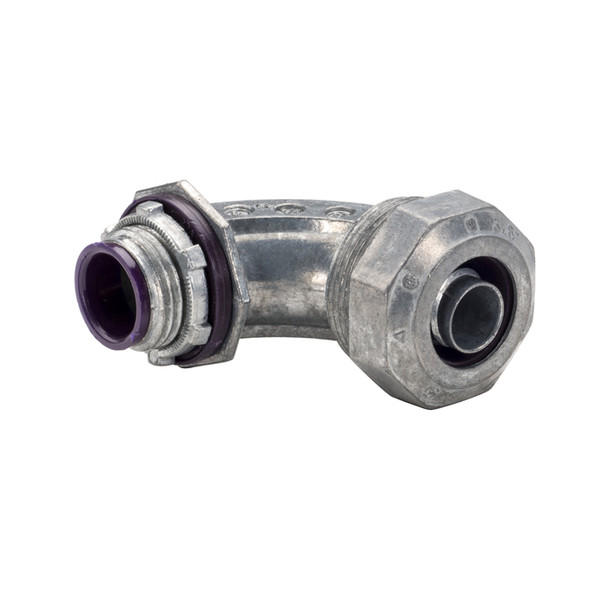 Garvin Industries 496I, 2 Inch, 90 Degree Liquidtight Connector, Insulated Throat, Zinc Die Cast