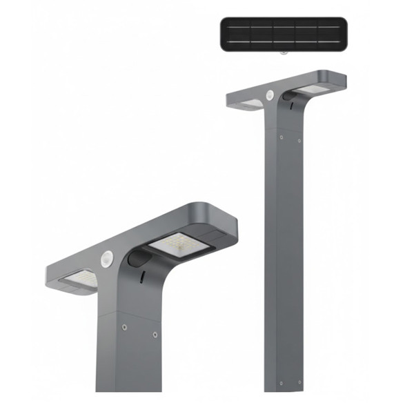 Westgate SOLB Series Solar Bollard, 4W, 730lm, 4000K, Motion Sensor, Graphite Finish, Remote Included