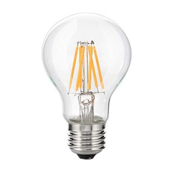 Westgate LED Filament A19 Bulb, 7W, 800lm, 3000K, Clear, Dimmable, 120V