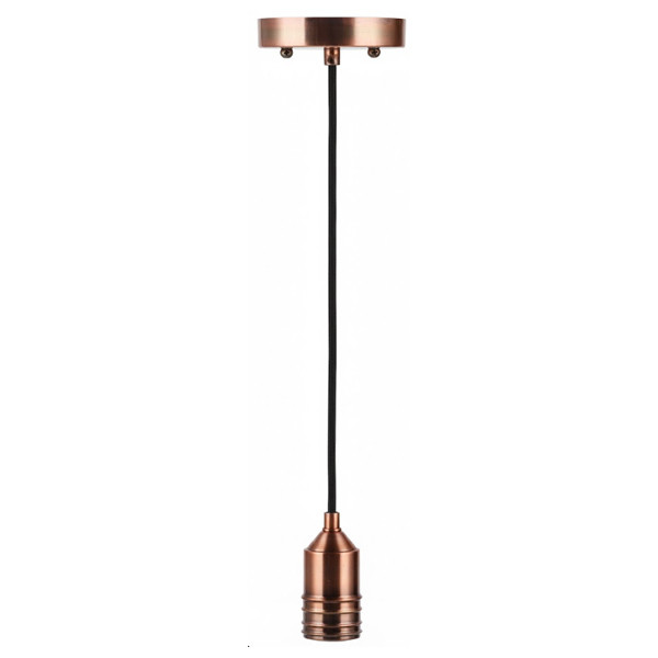 Decorative Socket Pendant, 761 Series, 6FT Cord, E26 Medium Base, Black Cord, Antique Copper | Antique Brass