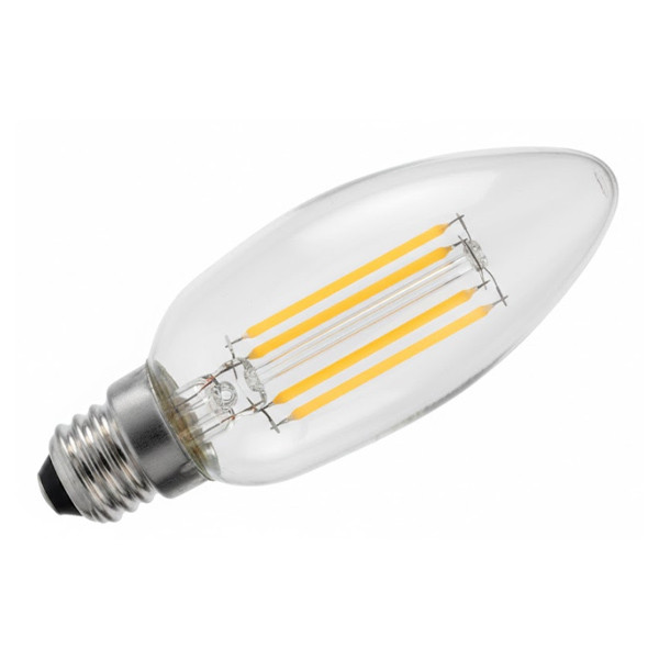 Westgate LED Filament Candelabra, 4W, 120V, 500lm, 3000K, Clear Torpedo