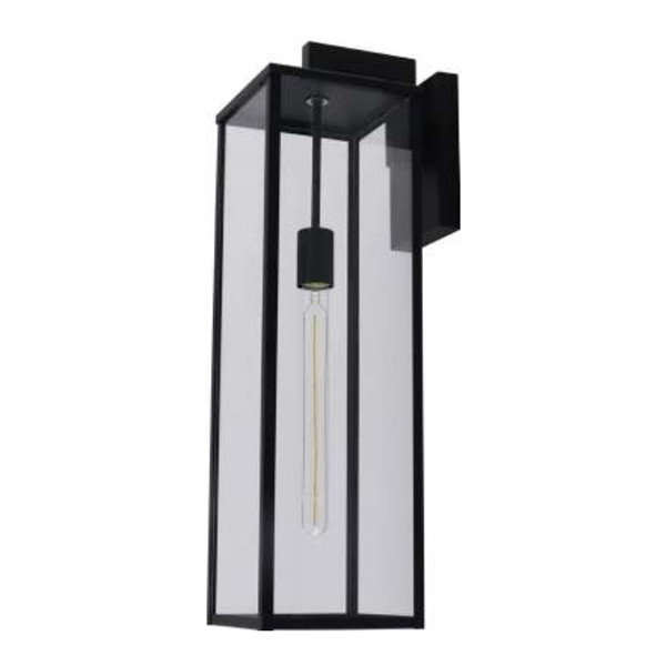 Westgate ERSH Series, 25" E26 Glass Wall Sconce, Black, Includes 6W LED T Lamp, 780lm, 3000K
