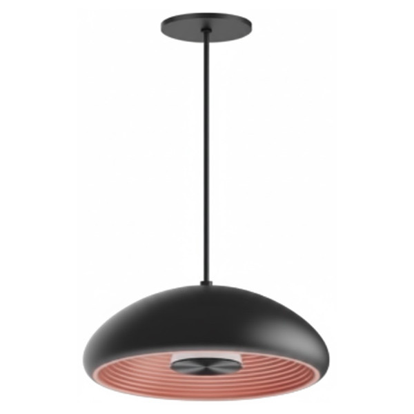 Westgate EU Pendant, Indirect Light Source, 12W, 540lm, 3000K, 12" Black with Copper Reflector