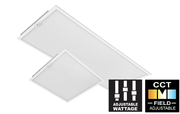 Aleo LPS-BL UX Series 2x2 Slim LED Panel Back-Lit, Field Adjustable, 20W|25W|30W|35W|40W, 3000K|3500K|4000K|5000K|6000K, 80+ CRI, Sensor Ready, TAA Compliant, Emergency Backup 1000lm
