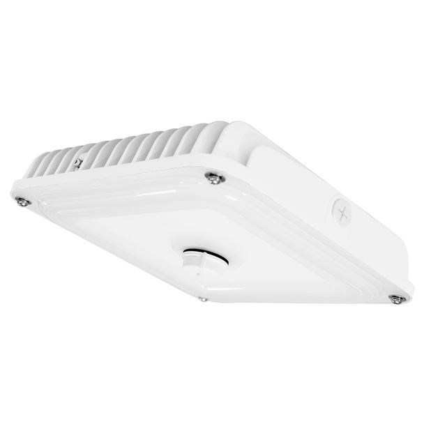 EiKO SCS Surface Canopy Square, PowerSet 60/40/25W, 7400/5200/3350lm, 4000K, >80CRI, 120-277V, 0-10V Dimming, White