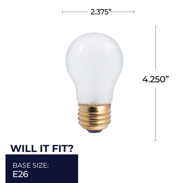 Bulbrite Incandescent 25 Watt A19 Light Bulb With A Frost Finish And Medium Screw (E26) Base, Pack Of 2, 2700K (Warm White Light) - alternate image 3