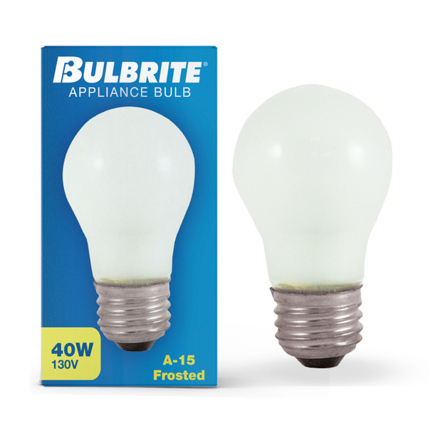 Bulbrite Incandescent 40 Watt A15 Appliance Light Bulb With Medium Screw (E26) Base, 2700K (Warm White Light) - alternate image 4