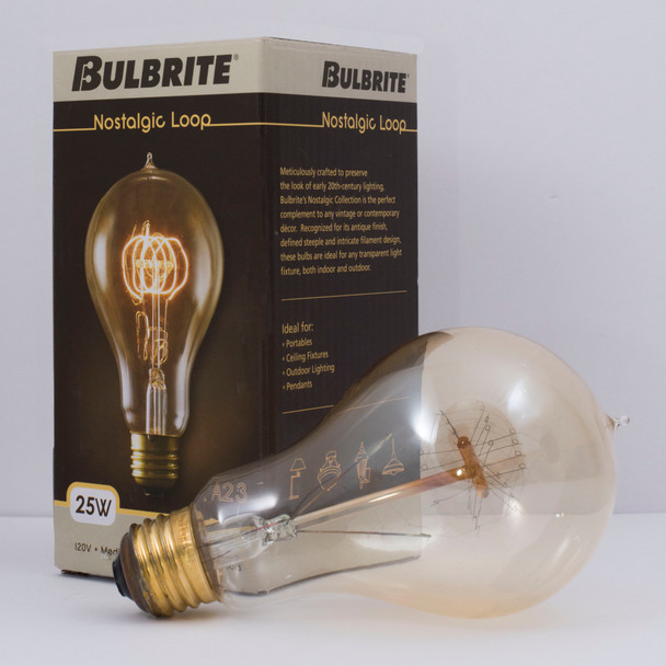 Bulbrite Incandescent 25 Watt A19 Light Bulbs With An Antique Finish And Medium Screw (E26) Base, 2200K (Amber Light) - alternate image 2