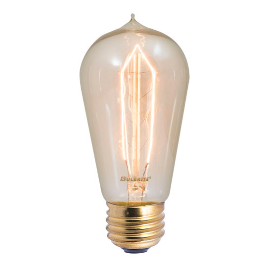 Bulbrite Incandescent 40 Watt ST18 Nostalgic Hairpin Light Bulb With An Antique Finish And Medium Screw (E26) Base, 2200K (Amber Light) - main product image