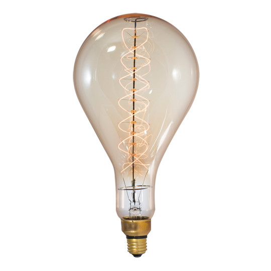 Bulbrite Incandescent 60 Watt Ps56 Nostalgic Spiral Light Bulb With An Antique Finish And Medium Screw (E26) Base, 2200K (Amber Light) - main product image