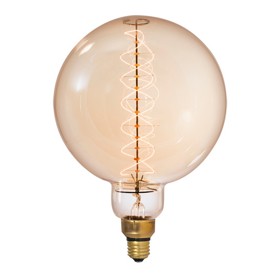 Bulbrite Incandescent 60 Watt G63 Nostalgic Spiral Light Bulb With An Antique Finish And Medium Screw (E26) Base, 2200K (Amber Light) - main product image