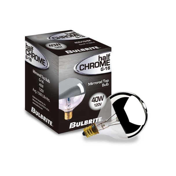 Bulbrite Incandescent 40 Watt G16.5 Light Bulb With Candelabra Screw (E12) Base - alternate image 6