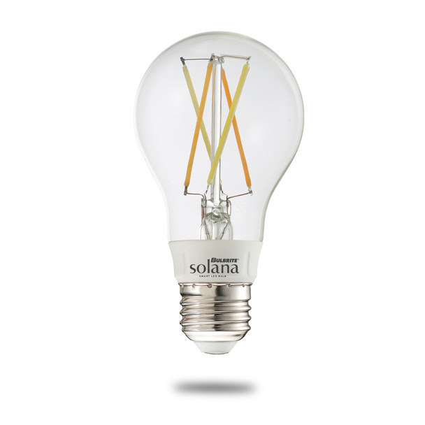 Bulbrite Solana Smart LED Wifi Light Bulb, A19 / E26 Base, 5.5w, 2700K, Clear Finish - main product image